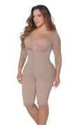 Faja colombiana JL 3060 vista de frente de alta compresión con broches para control abdominal

