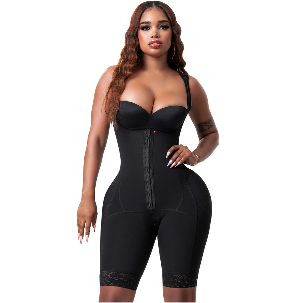 Faja Snatched Body DC05L1 vista de frente con broches frontales y tirantes anchos
